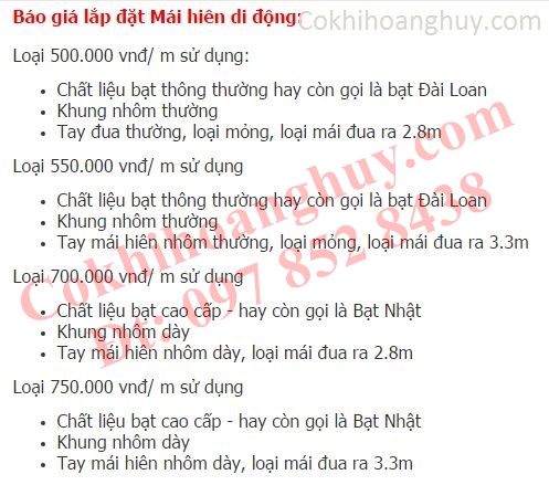 bao-gia-mai-hien-xep